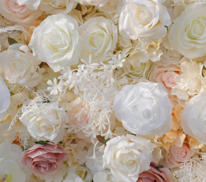 3D Blush Pink Flower Wall backdrop
